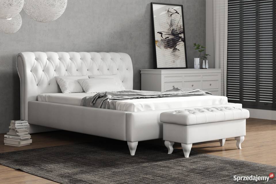 Łóżko łoże pikowane Czarne 160x200 z pojemnikiem Luxury Glam