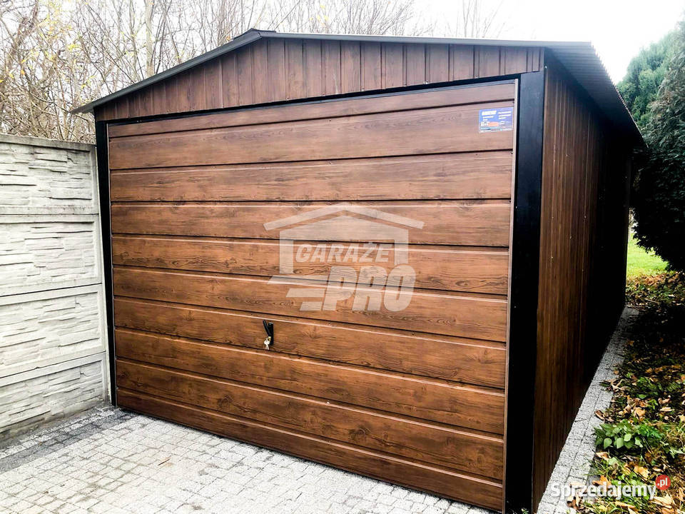 Garaż blaszany 3x6 2x Brama drewnopodobny Jarocin