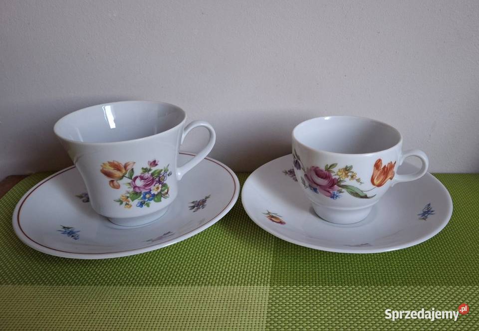 2 filiżanki ze spodkami z wzorem Bukiet Masona Lublin