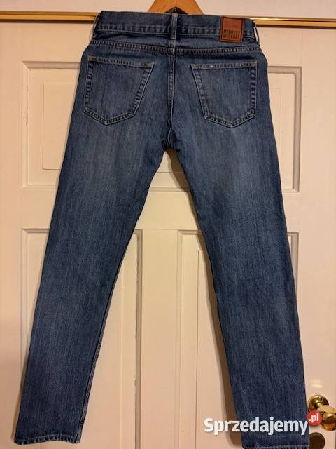 Jeansy męskie w28 L32 granatowe z przetarciami Rozmiar XS śląskie Częstochowa