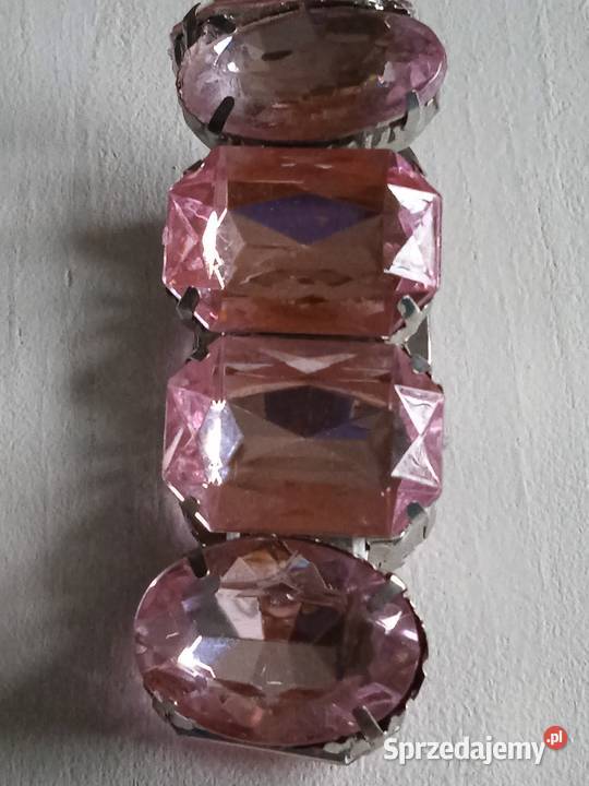 OKAZAŁA BRANSOLETA Z RóŻOWYMI FALSETOWANYMI