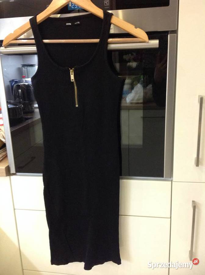 Czarna Sukienka Mini Damska SINSAY XS Prążek Rozmiar 34(XS) Nowa Sól