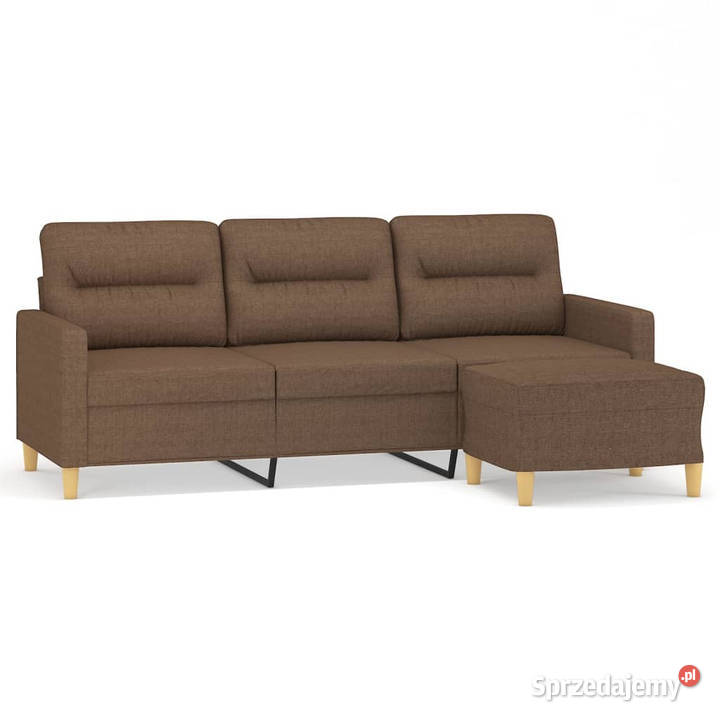 3osobowa sofa z podnóżkiem brązowy 180 tkaniną Sofy i kanapy Warszawa