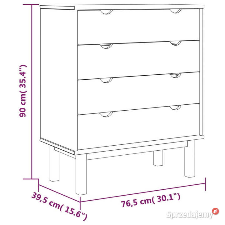 Komoda OTTA 765x395x90 lite drewno sosnowe Warszawa