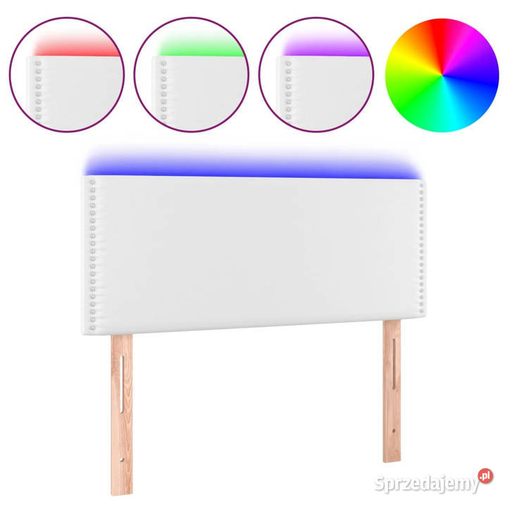 Zagłówek do łóżka z LED biały 100x5x7888 Warszawa