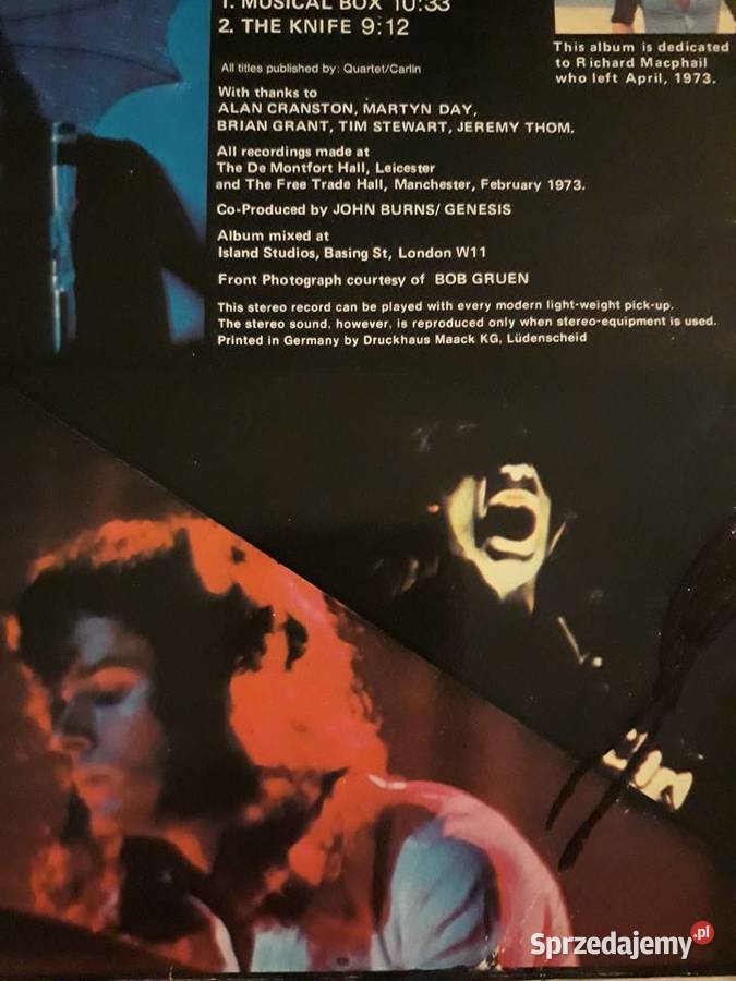 GENESIS LIVE 1973 sprzedam