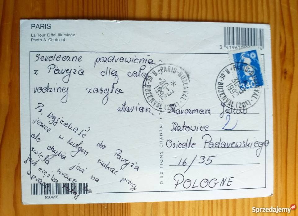 WIDOK ZACHODZIE SŁOŃCA NA WIEŻĘ EIFFLA W PARYŻU Piszczac sprzedam