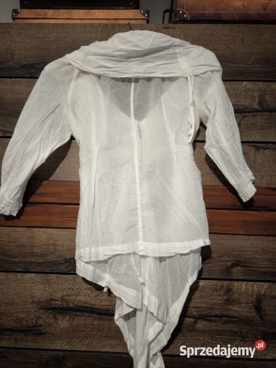 Biała oryginalna bluzka projektanta Lauren Vidal Bluzki i koszule Borkowo