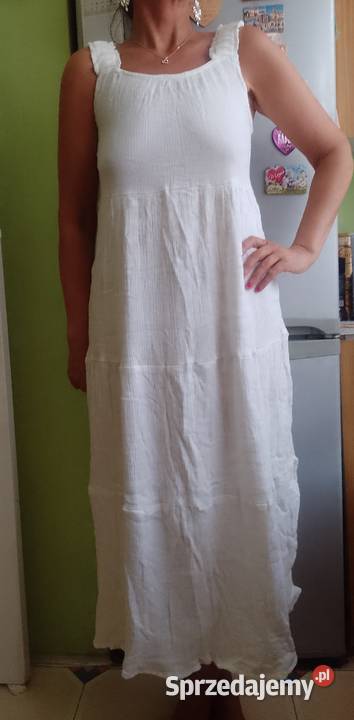 38M Długa biała sukienka letnia z Londynu NOWA Kraków sprzedam