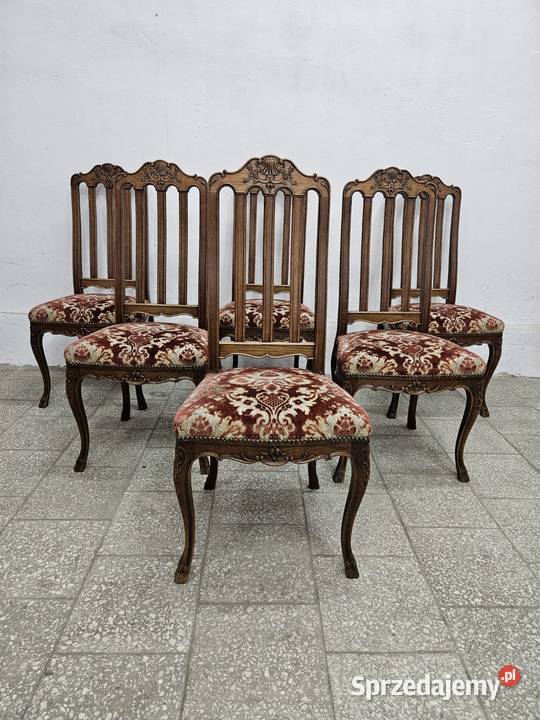 Stare dębowe krzesła ludwikowskie Francja małopolskie Nowy Sącz