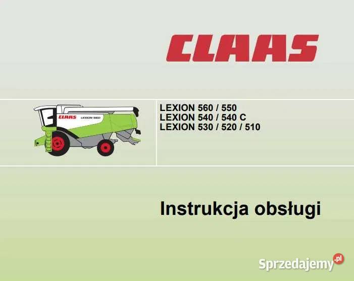 Instrukcja obsługi Claas Lexion 510 520 530 540 Zduńska Wola
