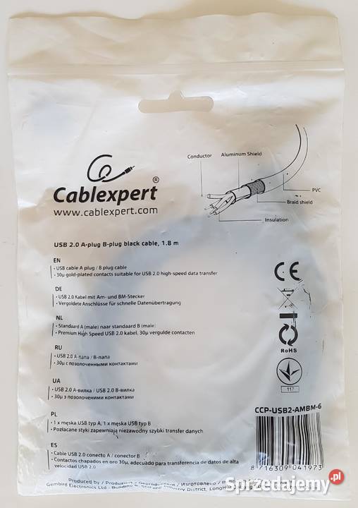 Kabel USB do drukarki AMBM 18m przewód AB AB
