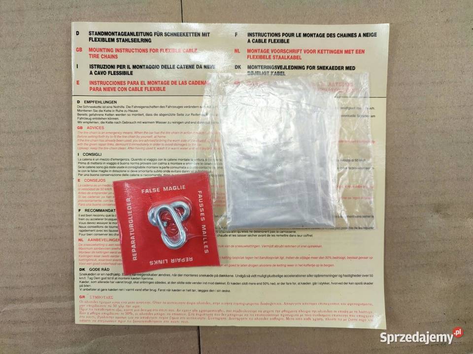 ŁAŃCUCHY ŚNIEGOWE 1 PARA CITROEN 12mm 16 17 Pozostałe
