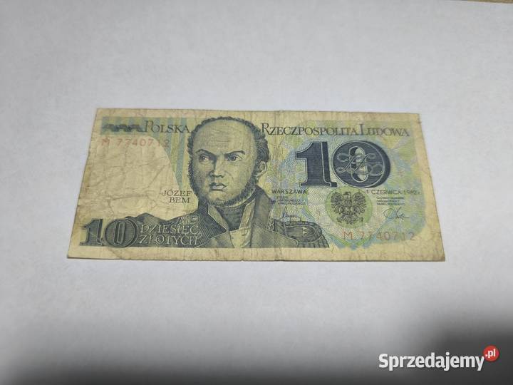 Banknot 10 1982 seria M Otwock