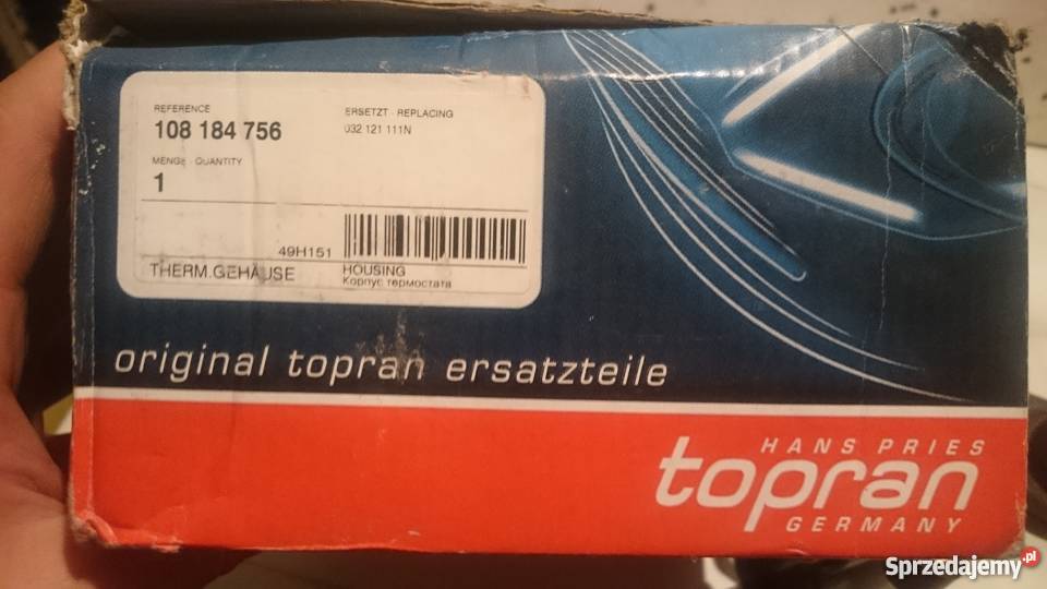 OBUDOWA TERMOSTATU TOPRAN przepustnica vw seat osobowe Lubliniec