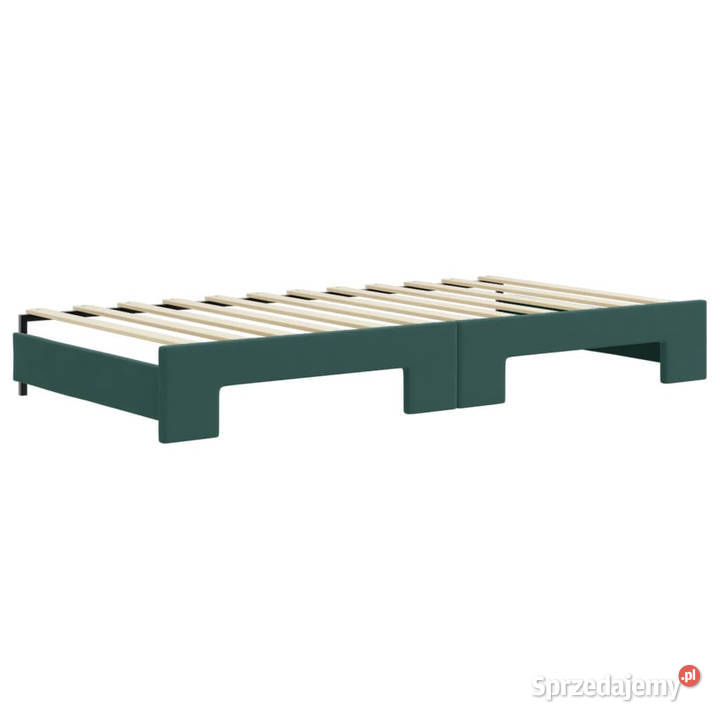 Sofa rozsuwana ciemnozielona aksamit 100x200 mazowieckie Warszawa