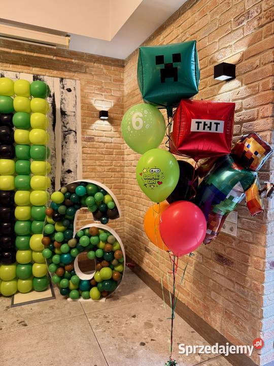 Minecraft ścianka do zdjęć Minecraft balony śląskie Katowice