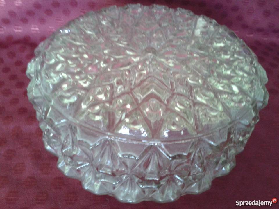 Klosz szklany przezroczysty rzeźbionyPlafoniera Łódź