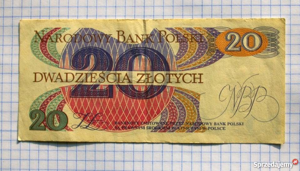 BANKNOT 20 ZŁOTYCH 1982 POLSKA R TRAUGUTT Piszczac