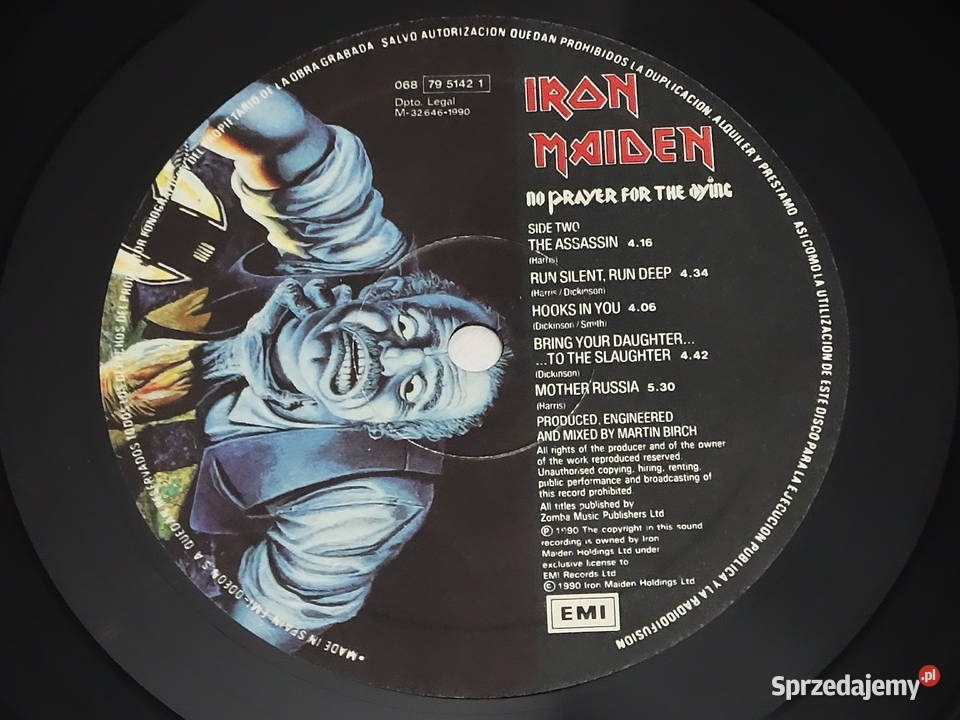 Iron Maiden No Prayer For The Dying Płyta Winyl lubelskie Biłgoraj sprzedam