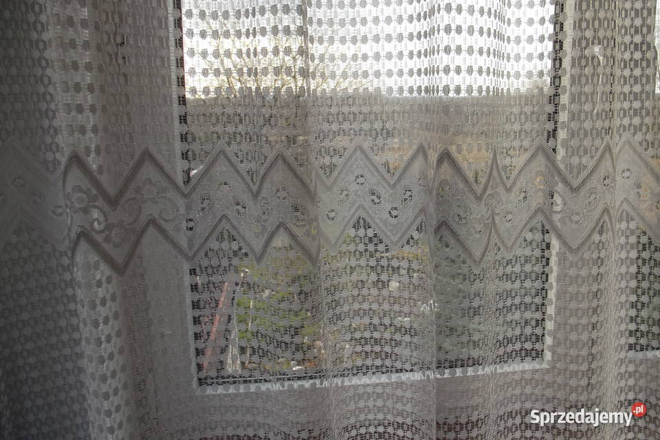 Firana biała żakard wys250 dł358 Wystrój okien Piekary Śląskie