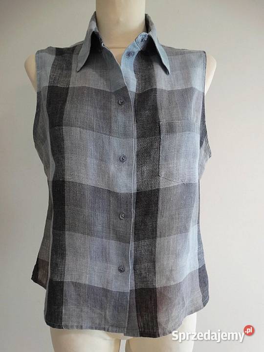 Bluzka Koszula Lniana 100 Len Komfortowy Fason Łomża
