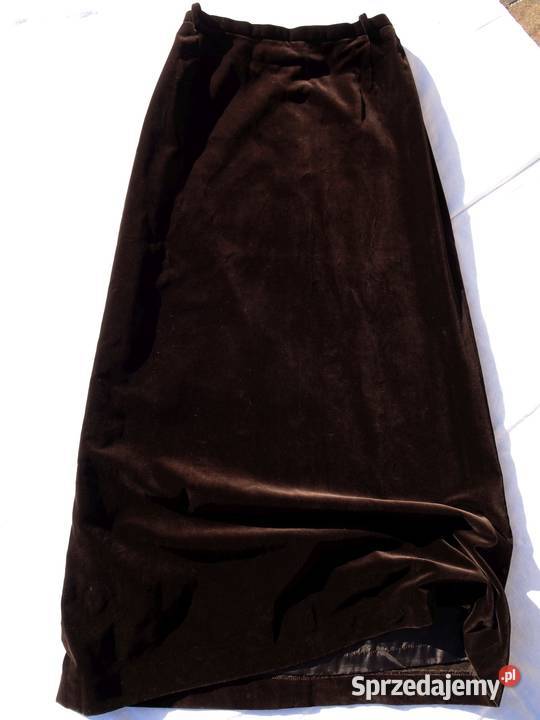 Aksamitna elegancka spódnica brązowa Coquette