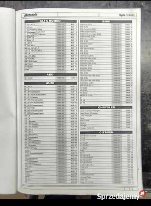 Książka dane diagnostyczne silnika i podwozia Ruszowice