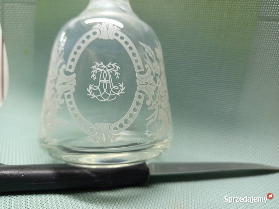 PIĘKNA Antyczna grawerowana szklana KARAFKA w Warszawa