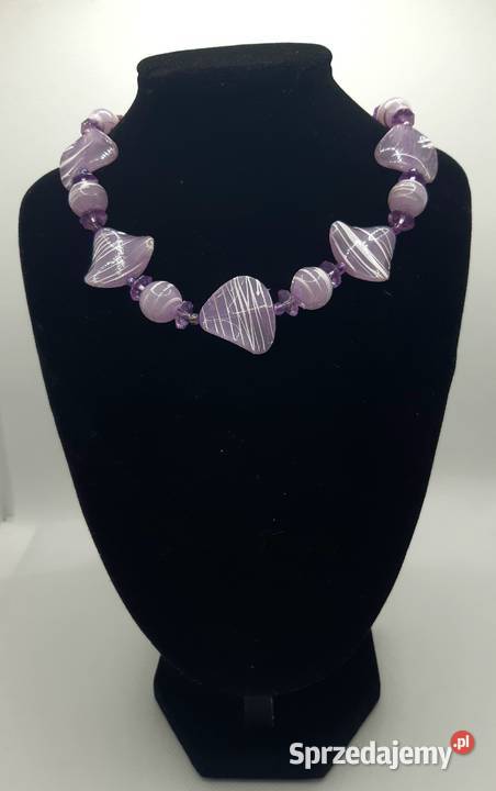 Fioletowy naszyjnik kolczyki Radom