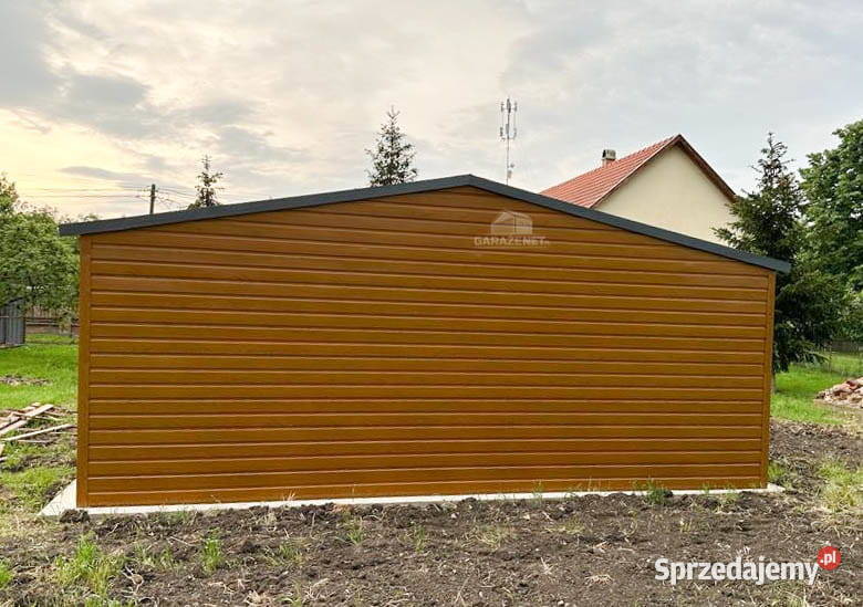GARAŻ BLASZANY 6m x 6m DWUSPAD 2xBRAMA DRZWI małopolskie Łapanów