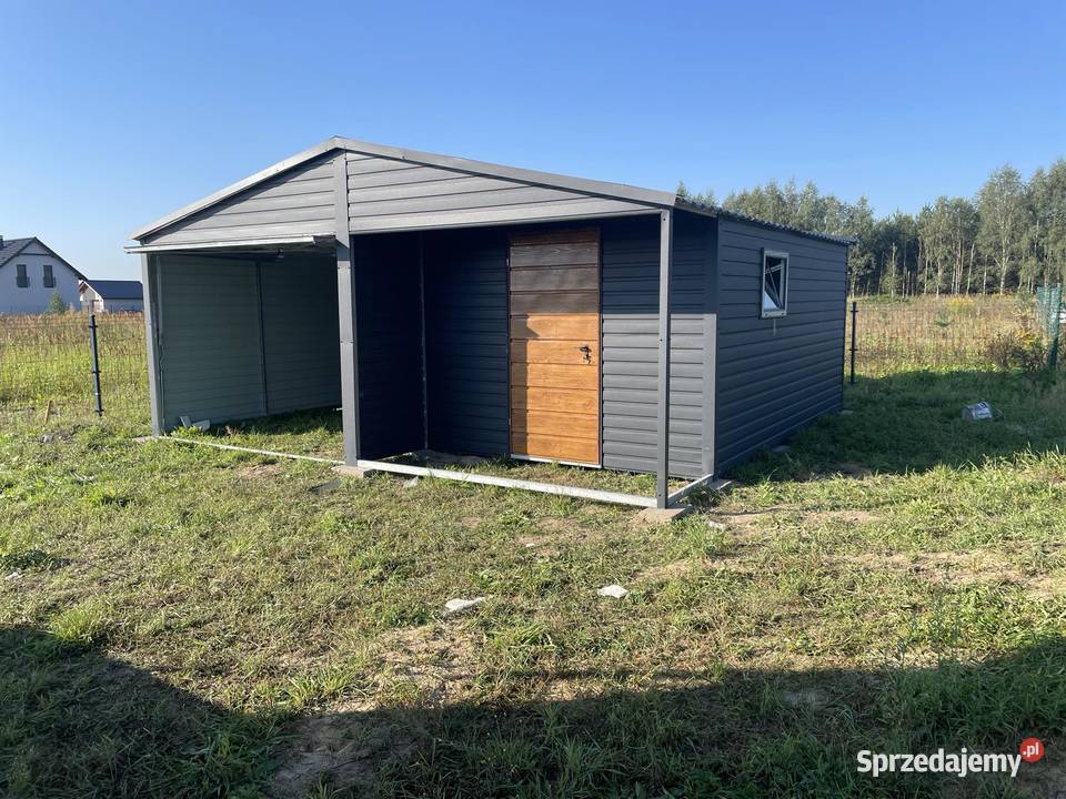 Garaż Blaszany 5x6m dwuspadowy brama uchylna