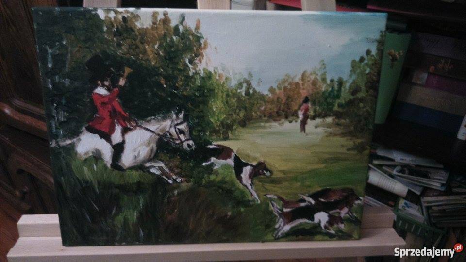 Obraz myśliwski Polowanie z psami dolnośląskie Wrocław