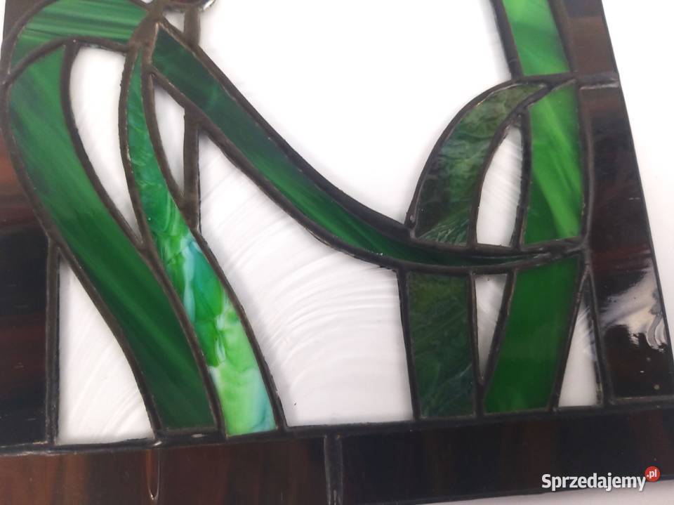Witraż łapacz słońca jeziorem Tiffany lata 70te Bronisze