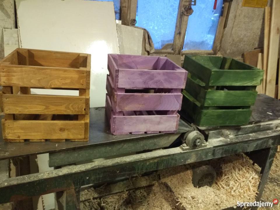 skrzynka drewniana doniczka donica Woźniki