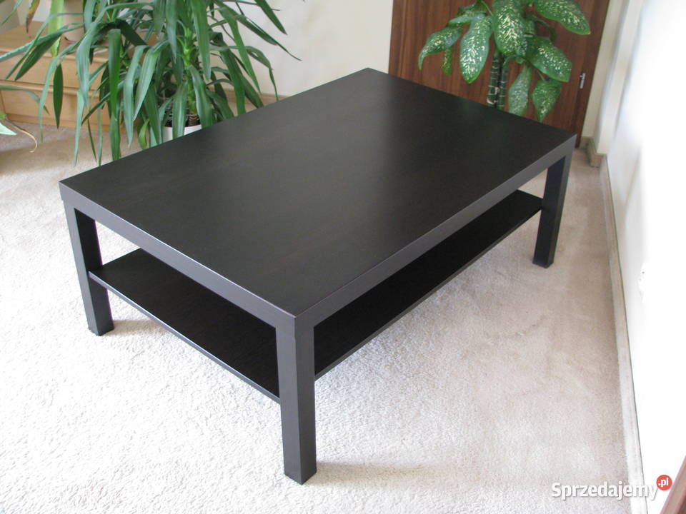 Stolik kawowy Ikea Lack ława czarny brąz 118 x 118cm Brzegi