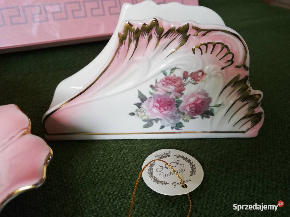 Stulistna róza na porcelanie małopolskie Gorlice