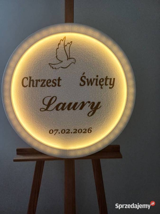 Koło z oświetleniem dekoracja Chrzest Święty