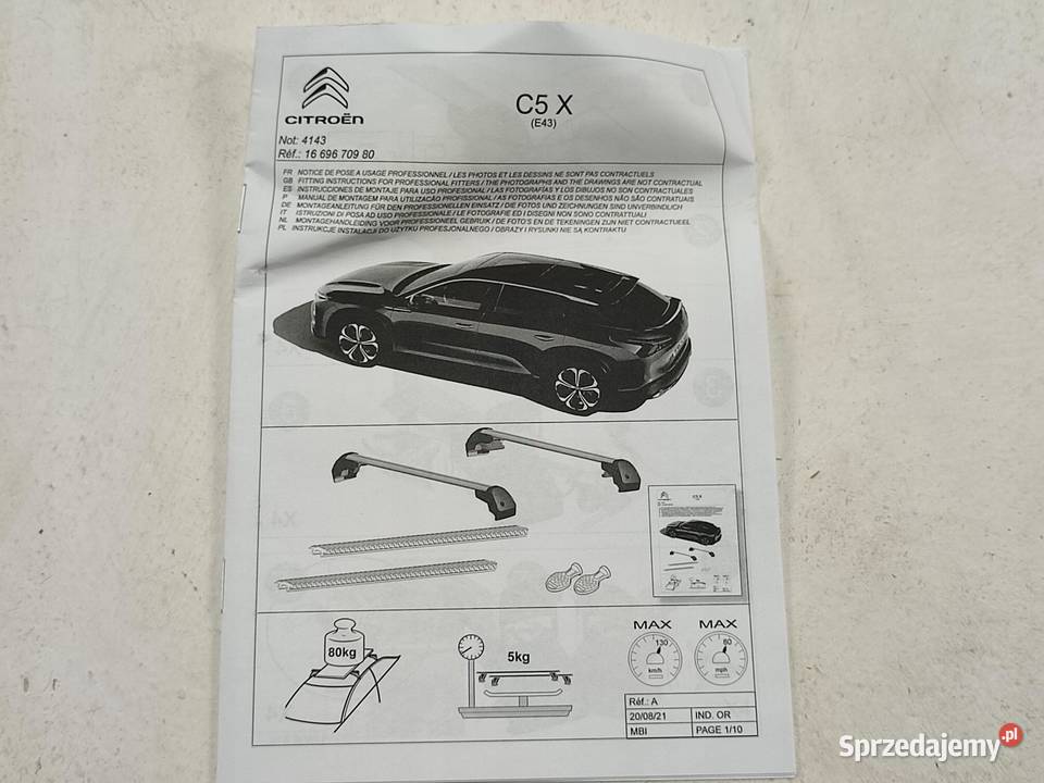 BAGAŻNIK DACHOWY CITROeN C5 X E43 2021 lubelskie