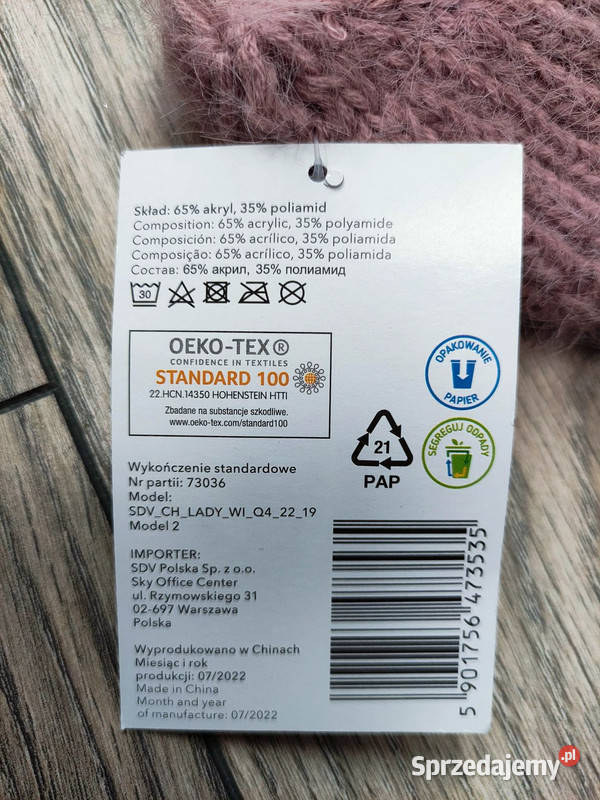 Damska czapka zimowa brudny róż Dla kobiet Nakrycia głowy Dąbrowica