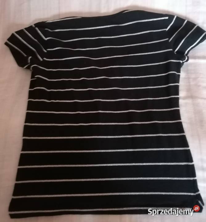 Bluzka koszulka t shirt czarny z srebrnymi łódzkie