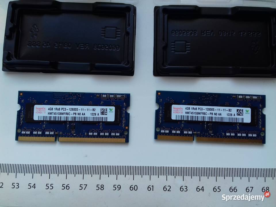 Hynix DDR3 2x4GB PC3 12800U 1600Mhz SoDimm Pojemność 8GB Bydgoszcz