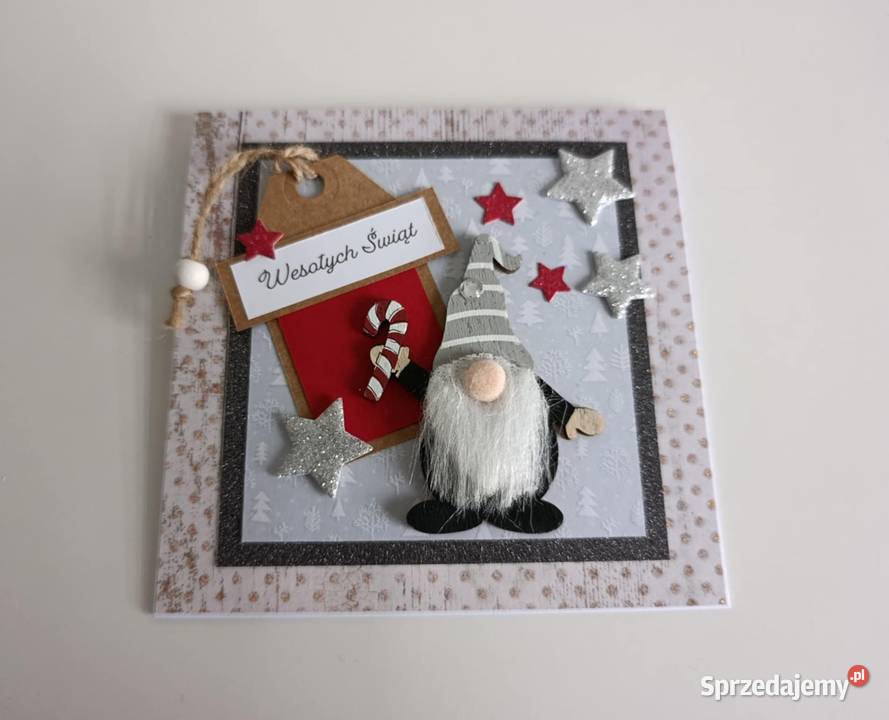 Kartka świąteczna ręcznie robiona na Boże Łódź