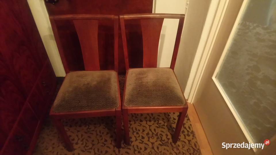krzesła art deco w kolorze orzecha 2 sztuki Warszawa