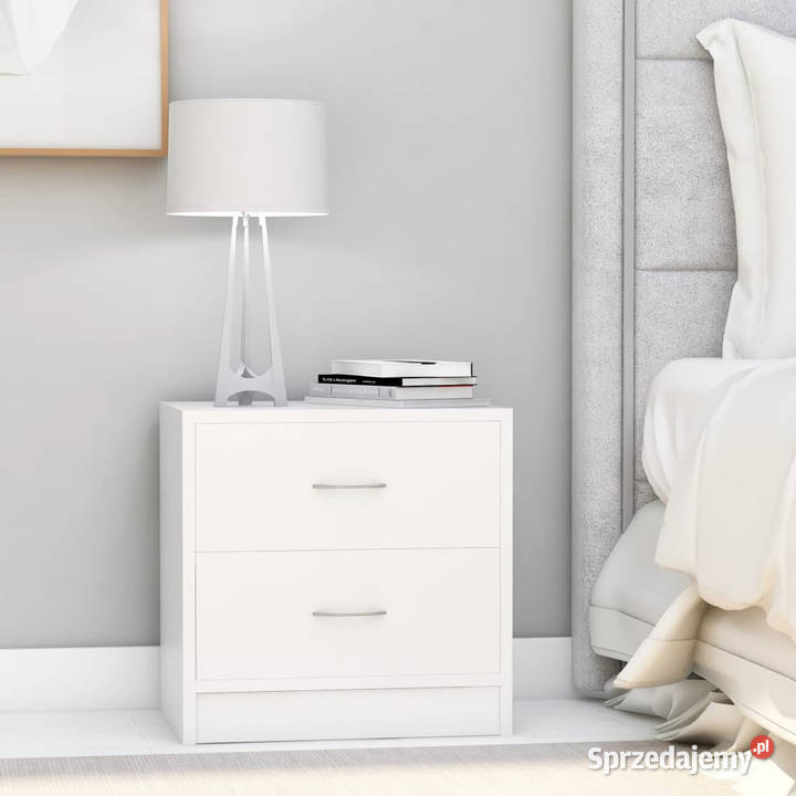 Szafki nocne 2 białe 40x30x40 materiał Warszawa