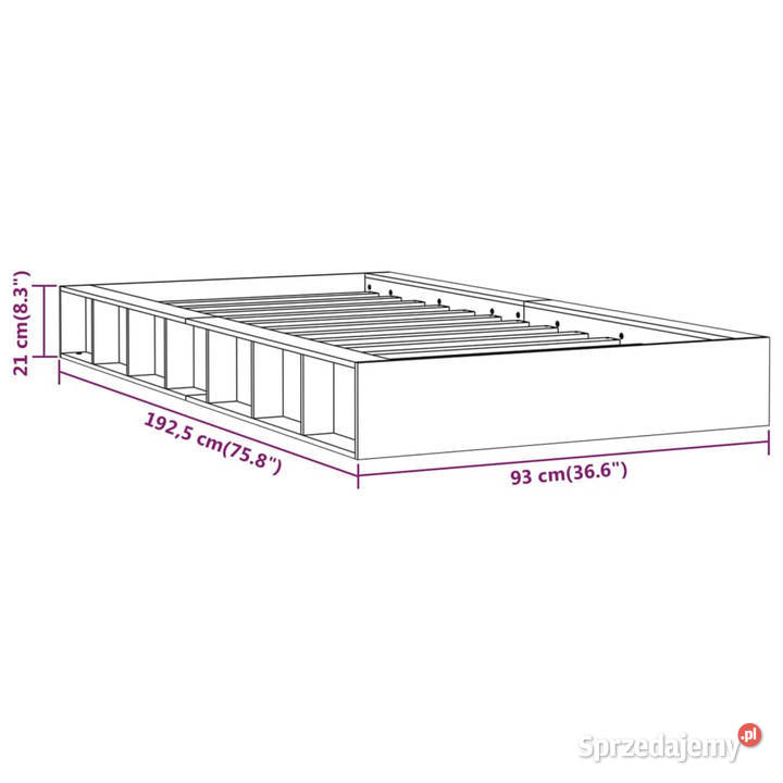 Rama łóżka biała lite drewno 75x190 WM820697 Warszawa