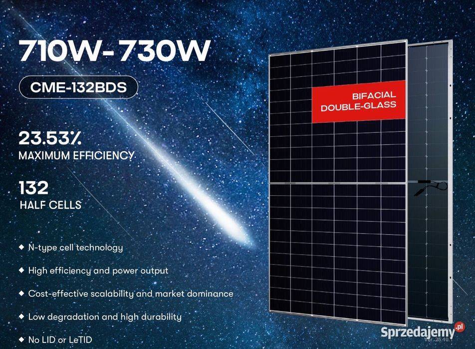 Panel PV AESolar CME132BDS 720W N TopCon