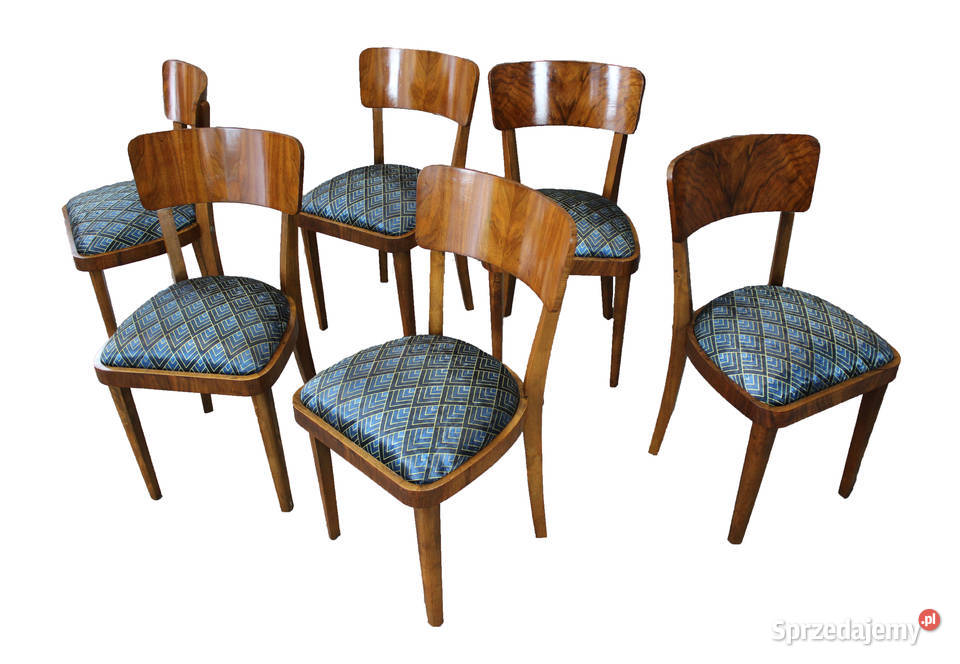Sygnowane krzesła PRL art deco vintage renowacji kujawsko-pomorskie Zielonka