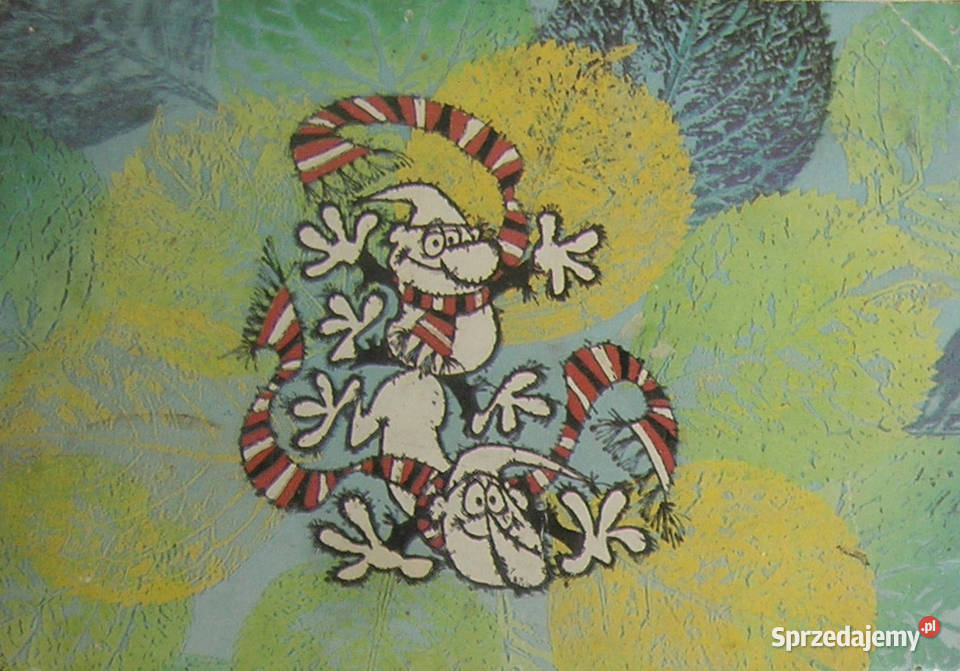 kartka pocztowa vintage Żwirek i MuchomorekD Bartków