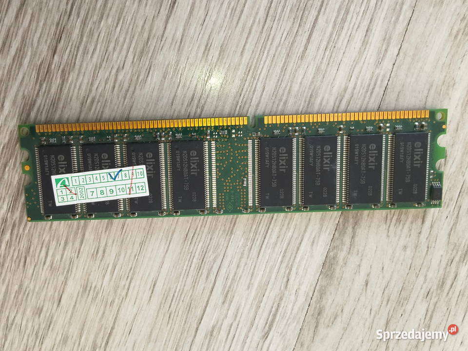 Kość pamięci elixir 256mb pc2100u25330 266MHz Pamięci